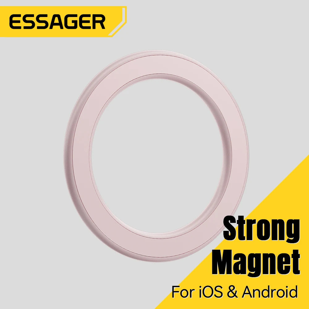 Essager Magnetic Metal Ring for Magsafe iPhone 16 15 14pro Android Phones Plate Sticker Rings For Magsafe Wireless Charger Stand