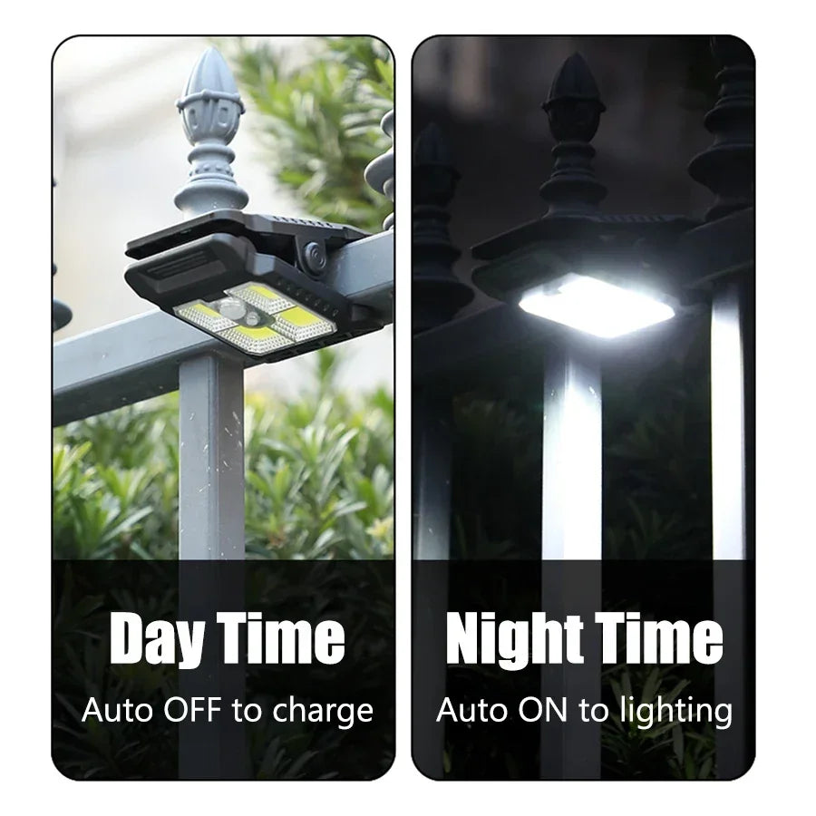 Outdoor Solar Clamp on Motion Sensor Lights Waterproof Work Light