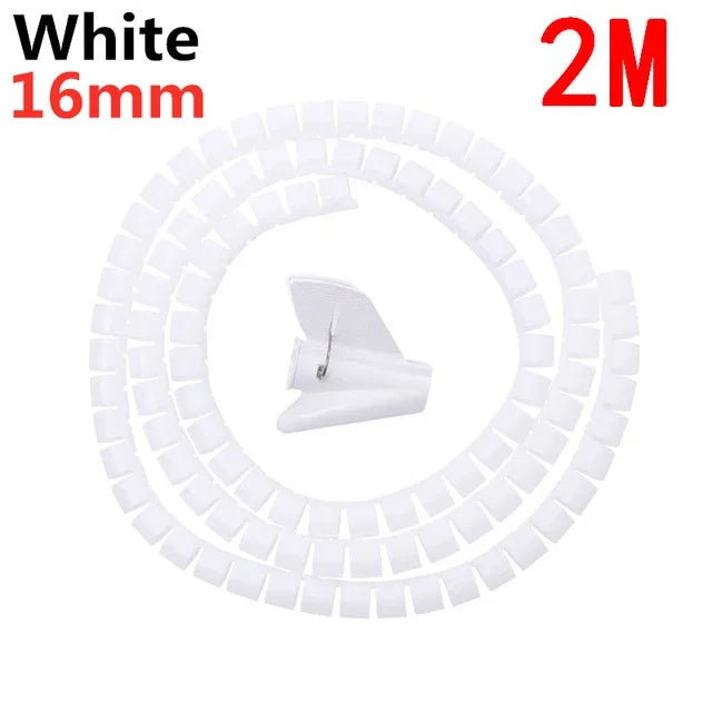 Cable Wire Protector Cable Organizer Flexible Spiral Protector Wire Desk Organizer Office Computer Cord Protective Tube Clip