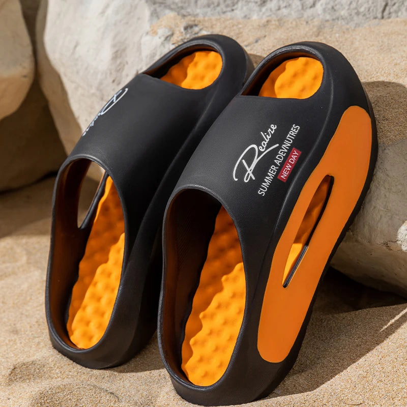 Summer Men's Massage Slippers Indoor Outdoor Sandals Beach Men