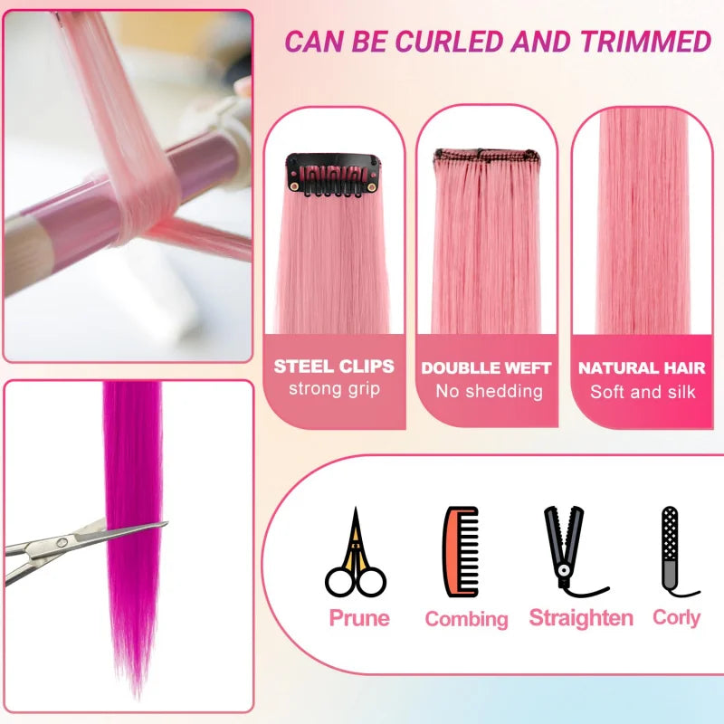 1 5 11 Pcs/lot Clip in Hair Extensions Multi-Colors