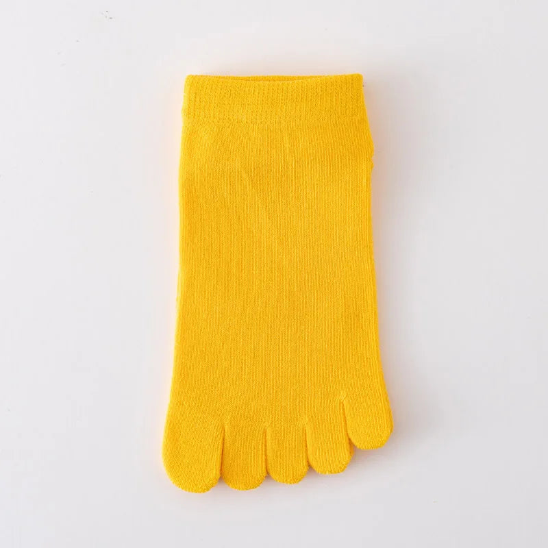 Spring Summer Women's Candy Color Ankle Socks Sweat absorption Breathable Cotton Split Toe Socks 5 Toes Short Five Finger Socks