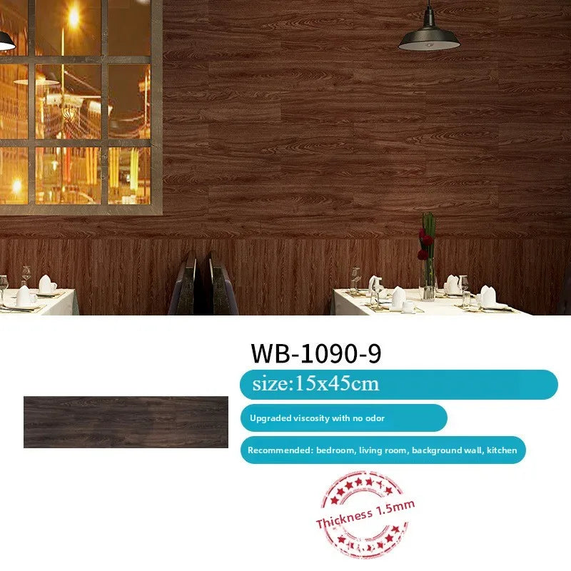 16/32PCS 15X45CM 3d wood grain wall sticker living room bedroom room background wall sticker movie and television pvc decoration