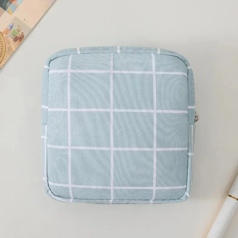 Women Girls Kawaii Napkin Sanitary Pads Bag Pouch Organizer Cosmetic Makeup Tampon Bags Cute Travel Gadgets Lipstick Storage Bag