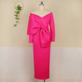 Deep V Bow Dress for Women High-waisted Fashion Female Slit Long Dresses Butt Wrap Party Plus-size Women's Clothing Vestidoes