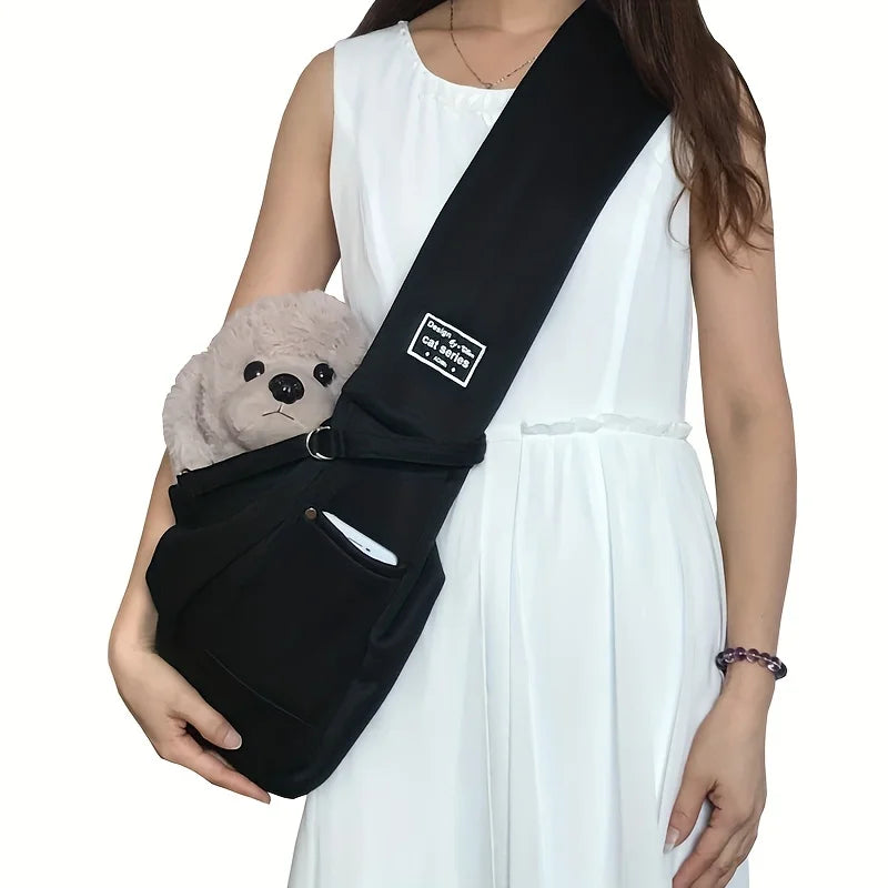 Breathable Portable Pet Messenger Bag Hands-Free Pet Crossbody Shoulder Bag Outdoor Travel Cat Puppy Sling Carrier Bag Gift