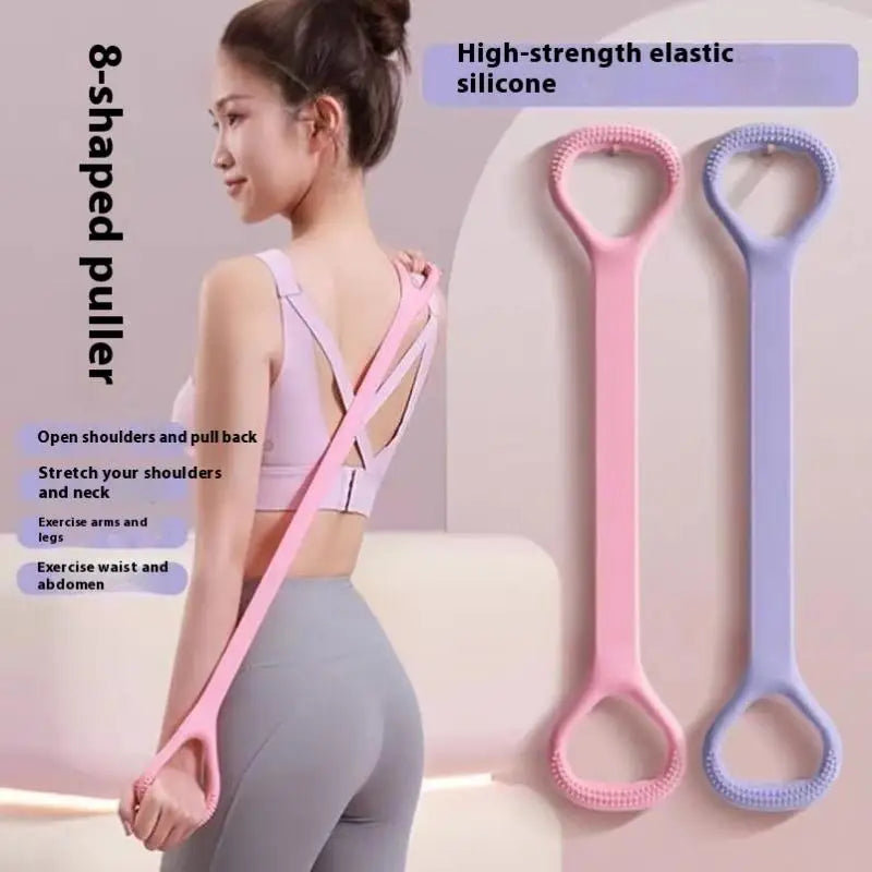 [J] 2Pcs 8-shaped Fitness Resistance Band Sports Workout Elastic