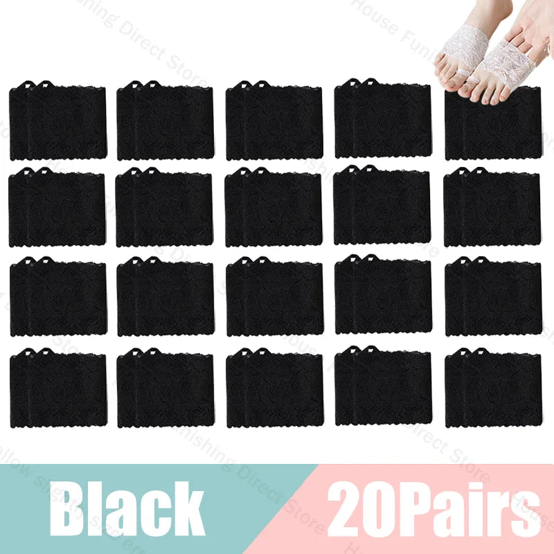 Summer Thin Lace Invisible Socks Split Toe Forefoot Socks for Women High Heel Slippers Shoes Breathable Lace Socks for Halloween