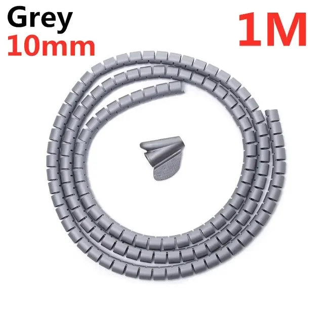 Cable Wire Protector Cable Organizer Flexible Spiral Protector Wire Desk Organizer Office Computer Cord Protective Tube Clip