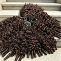 30 Inch Chocolate Brown Burmese Curly Human Hair Knotless Crochet