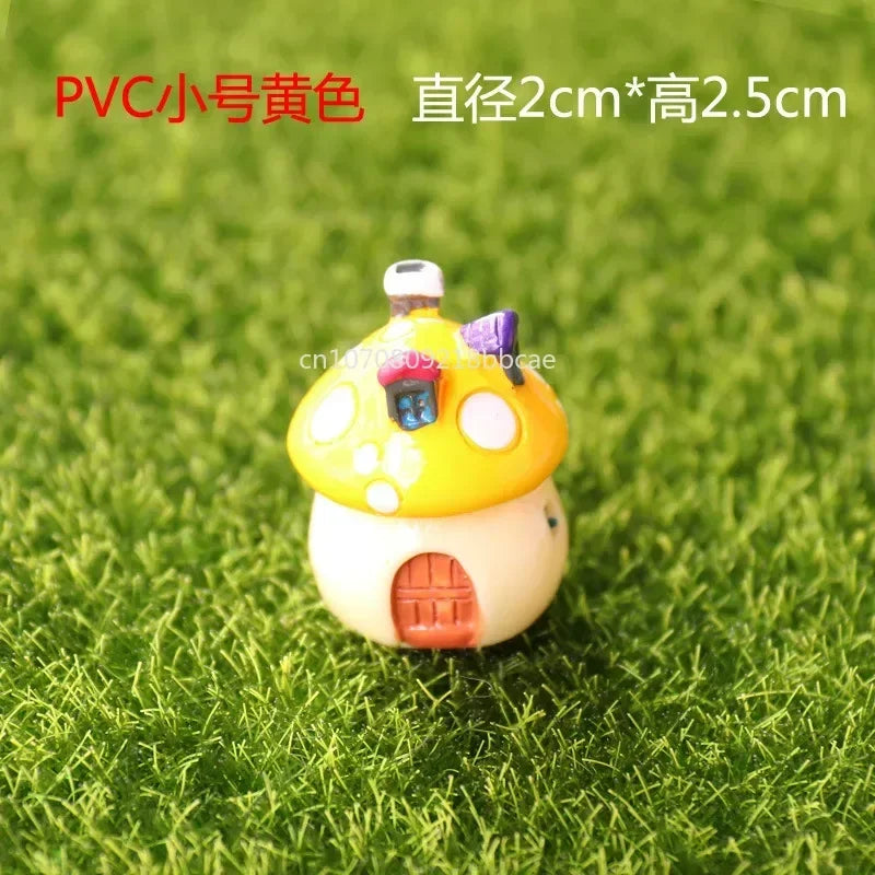 Mini Resin Moss Micro Landscape Decor Outdoor Fairy Miniature Garden Mushroom House Ornaments Handicraft Flower Pot Accessories