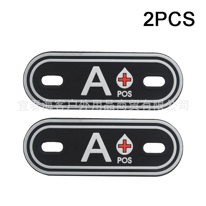 2PCS Shoelace Blood Buckle Charm PVC Tactical Bag Clothing Zipper Blood Tag Charm Military Patches Tactical Patch