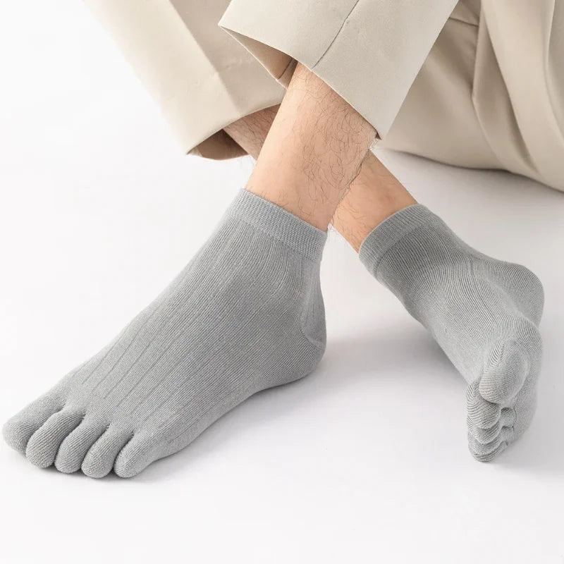 1/3/5 Pairs Mens Five Finger Socks Breathable Ankle Short Socks Thin Cotton Toe Socks with Separate Fingers Fashion Sports Socks