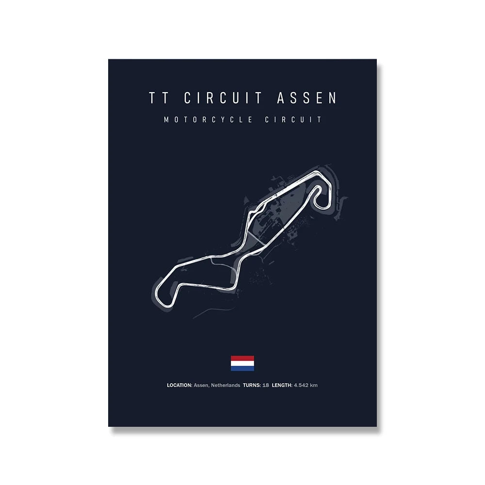 F1 Circuit Poster Inpu Island Jerez Catalonia Sepang International Circus Circuit Canvas Painting Wall Picture Artist Home Decor
