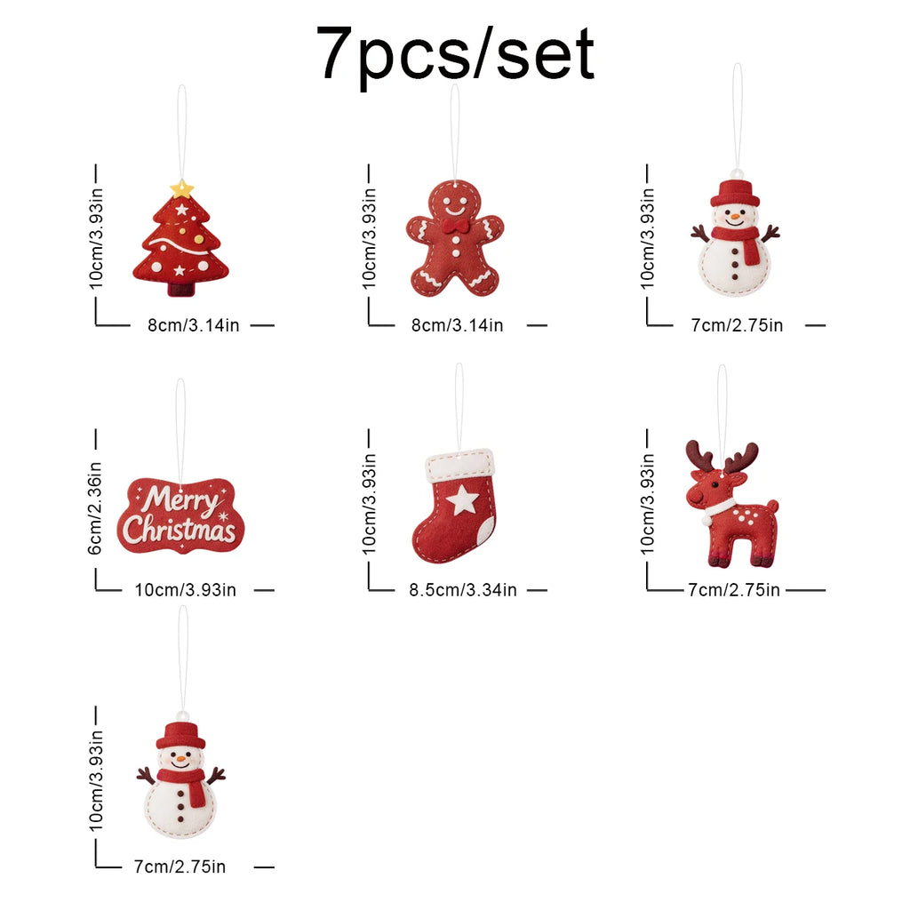 Christmas Tree Hanging Ornaments Party Decorations; Old Man Snowman Deer Holiday Party Atmosphere Props