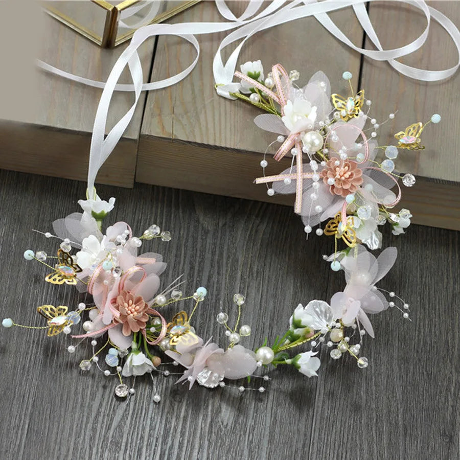 Forest Fairy Style Delicate Children's Day Wreath Kids Girl Daughter's Birthday New Year Gift Favors Wedding Headdress