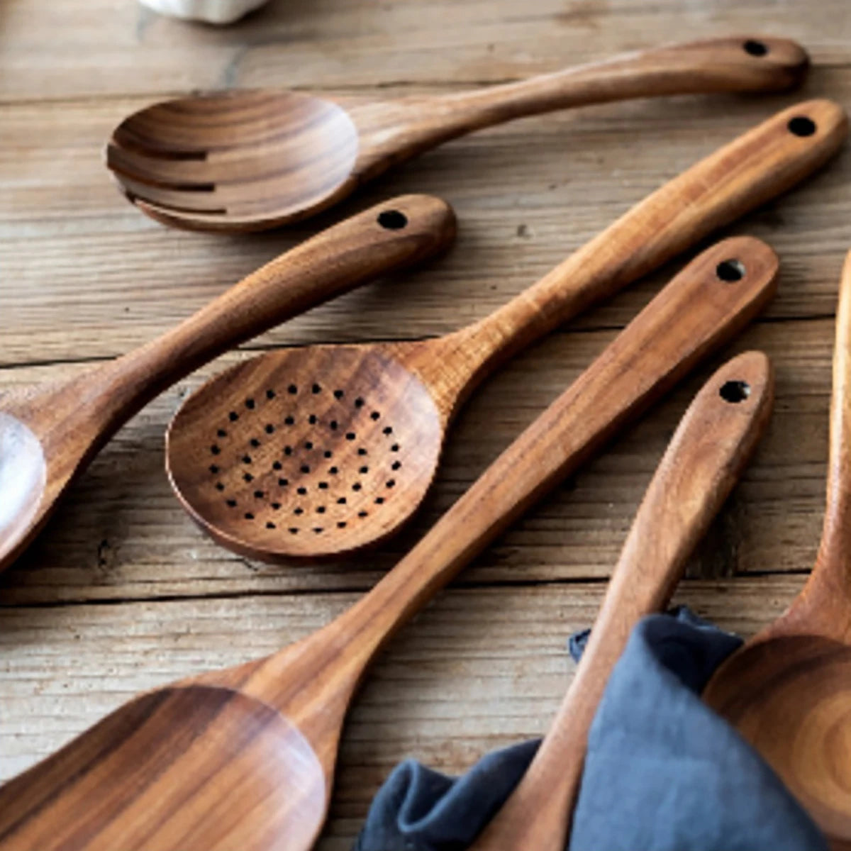 Wood Kitchenware Cooking Set Household Spatula Spoon Set Salad