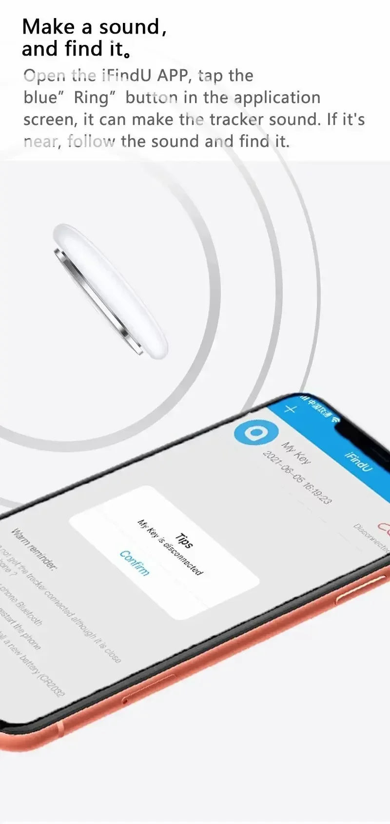 VIVO Mini Bluetooth 5.0 Tracker GPS AntiLost Device Round - Pet Kids Bag Wallet Tracking Finder Locator Air Tag Smart Home