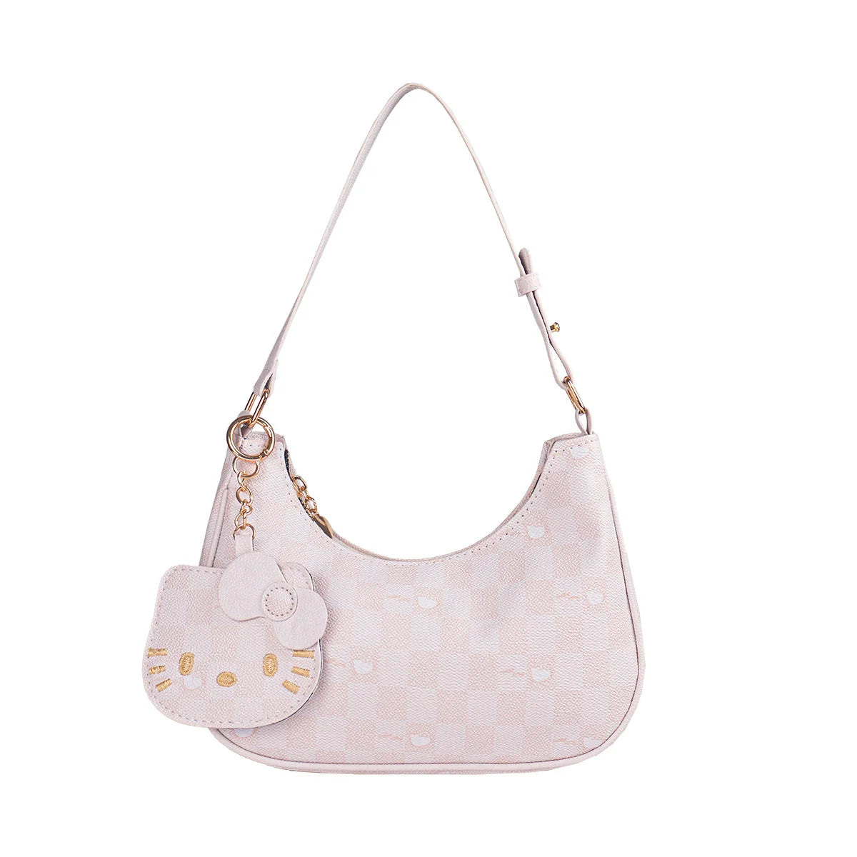 Women Y2K Cute Underarm Shoulder Bag Checkerboard Pattern PU