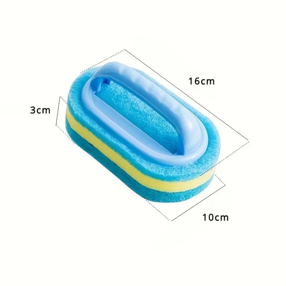 Multi Functional Cleaning Sponge with Handle for Kitchen Bathroom Tile Glass Bathtub Stain Removal Easy Grip Design