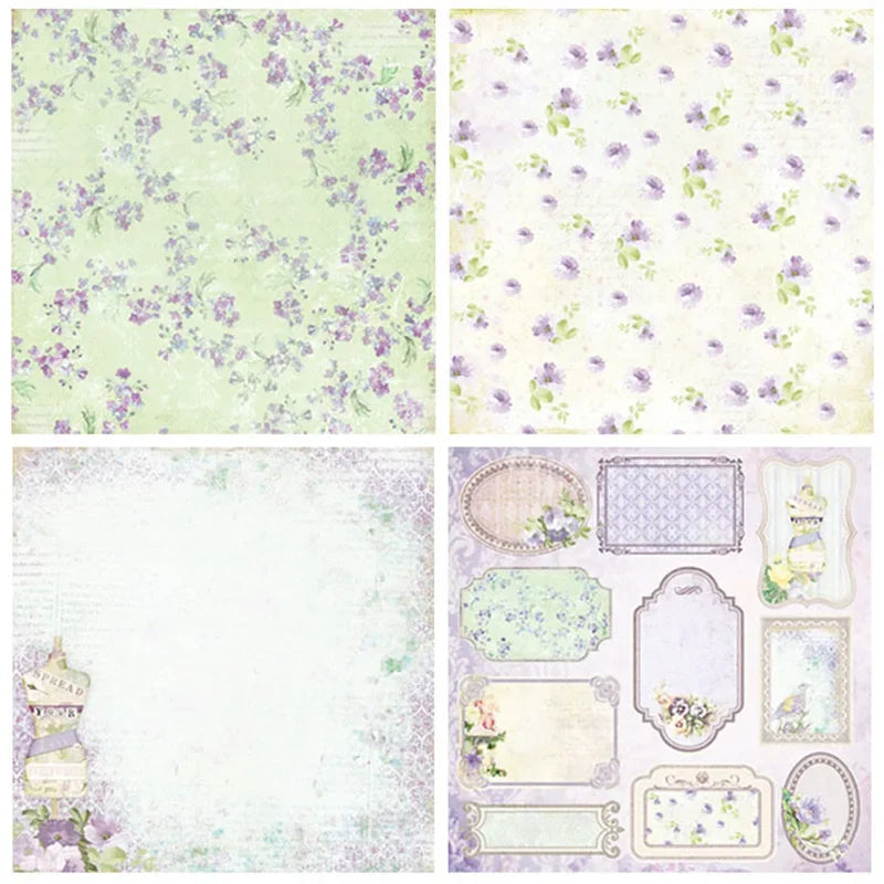 6x6 Scrapbooking Paper Pad  6/12 Sheets Floral Pattern Decorative Paper For Journaling Collage DIY Crafts