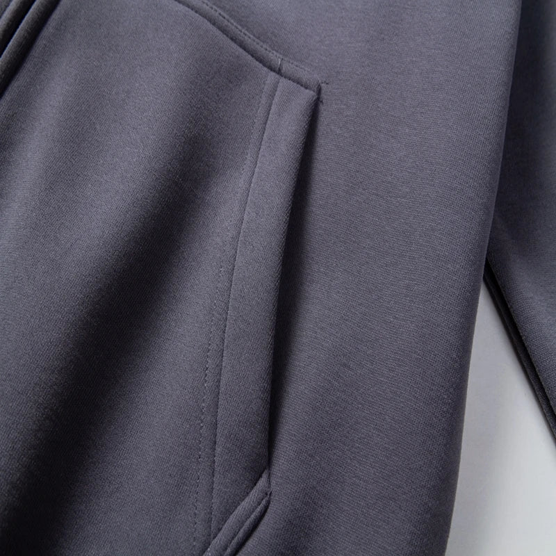 Solid Color Hoodie Men Fashion Zip Up Long Sleeve Oversized Jacket Coat Harajuku Gothic Hooded Sweatshirt Y2K Teen BP13813