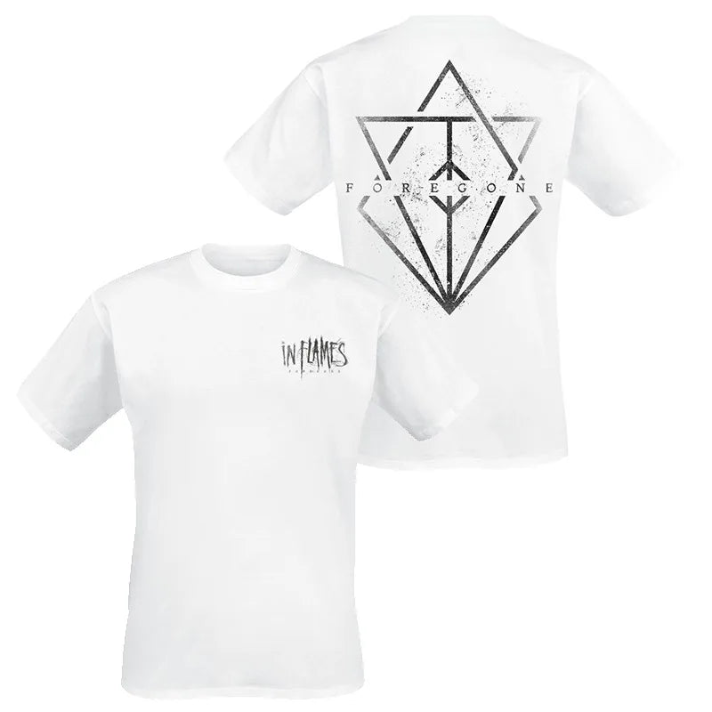 Y2k in Flames Band's Swedish Metal Rock Men's Short-sleeved Pure Cotton Printed T-shirt From An American/European Trendy Brand