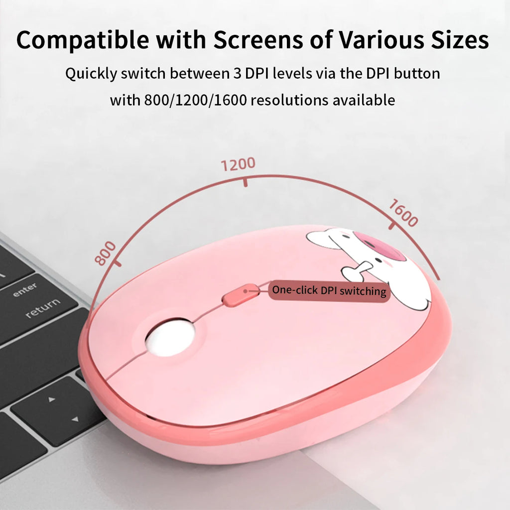 GEEZER Cute Bear Wireless Keyboard Mouse Combo