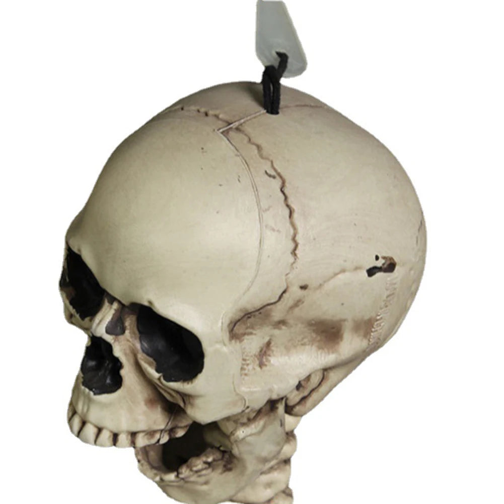 Halloween Horror Skeleton Statue Movable/Posable Joints Scary Skull Ornament Halloween Theme for Yard Garden Patio Haunted House
