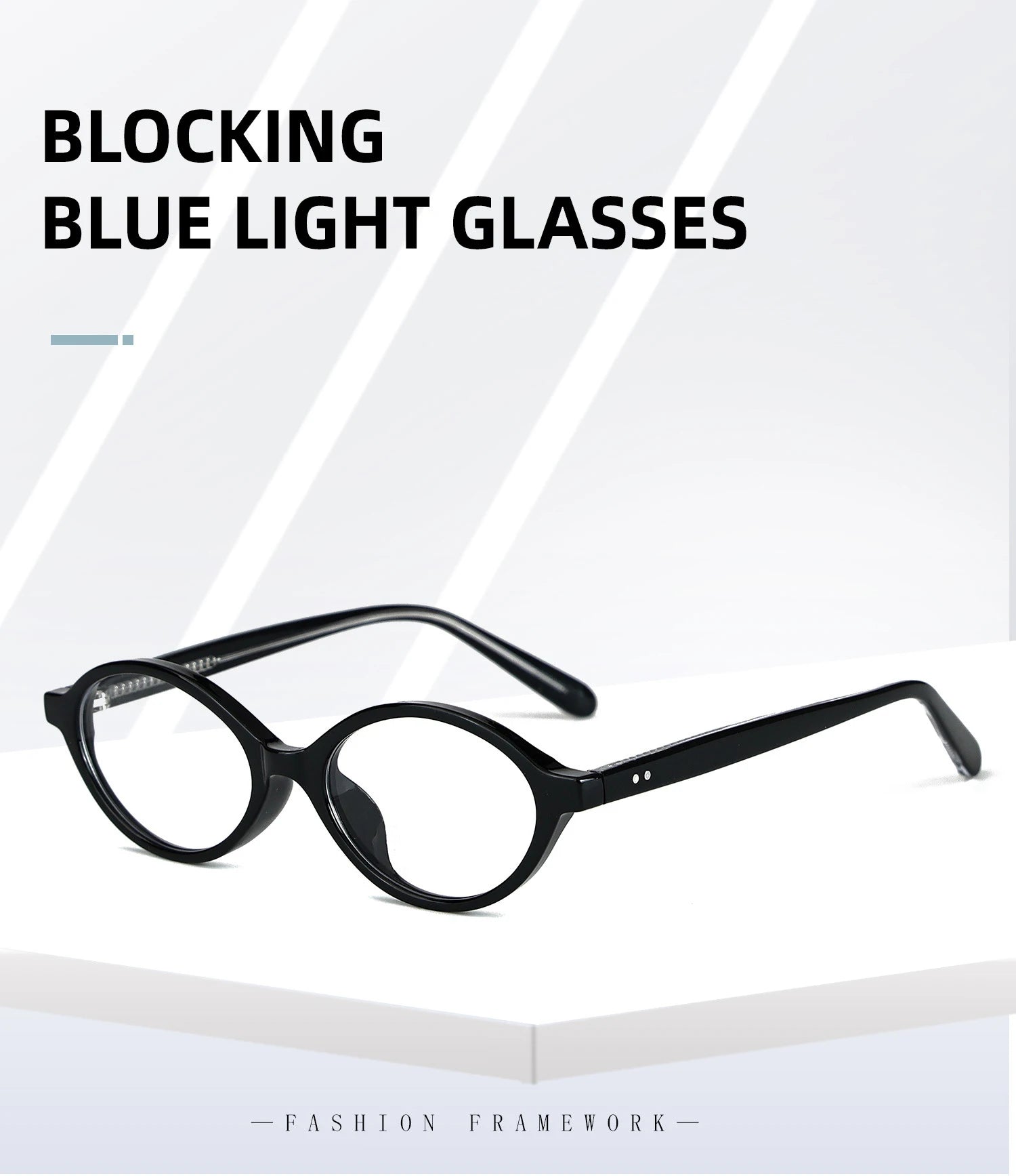 VICKY Fashion Delicate Oval Small Myopia Frames Women Reading Glasses Anti-Blue Light Customizable Prescription Glasses K9142