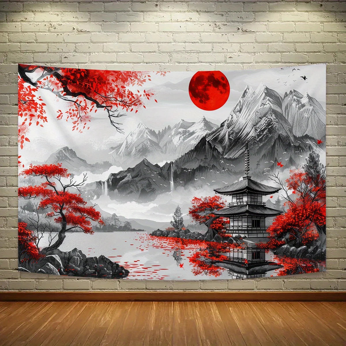 Oriental Serenity Tapestry - Perfect for Home Décor, Adding a Touch of Tranquil Beauty and Cultural Charm to Your Living Space