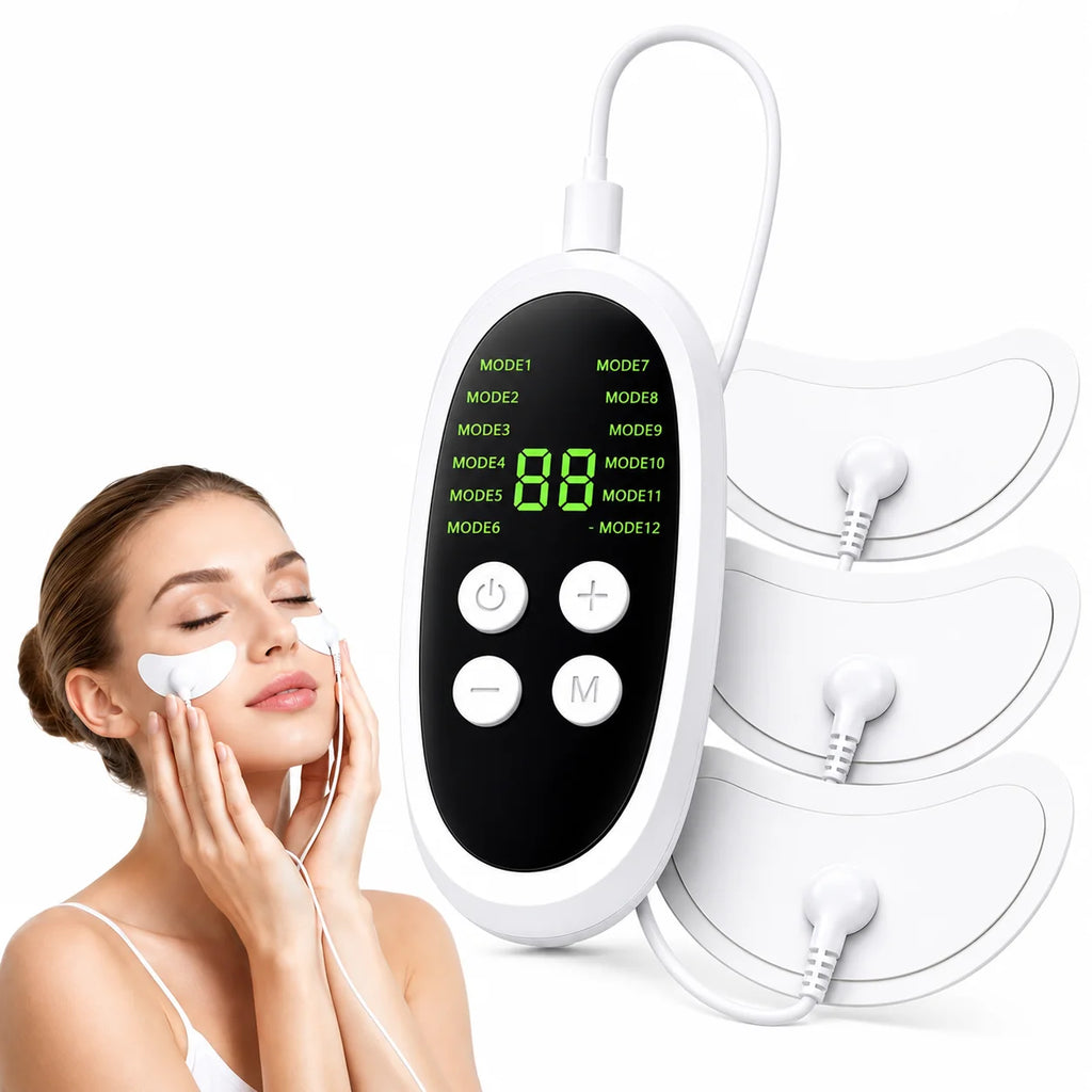 EMS Microcurrent Facial Massager for Women 12 Modes 36 Intensity Levels Face Lifting Skin Tightening Eye Care Device Non-Invasive Anti Aging Beauty Tool USB Rechargeable Facial Toning Sculpting Home Skincare Device