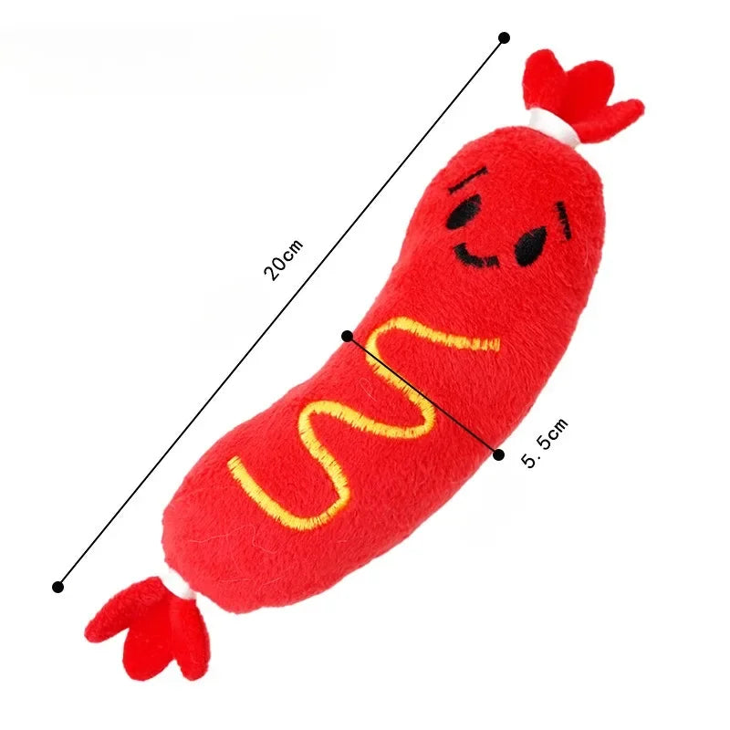 Dog Sound Plush Toy Hot Dog Chewing Toy Pet