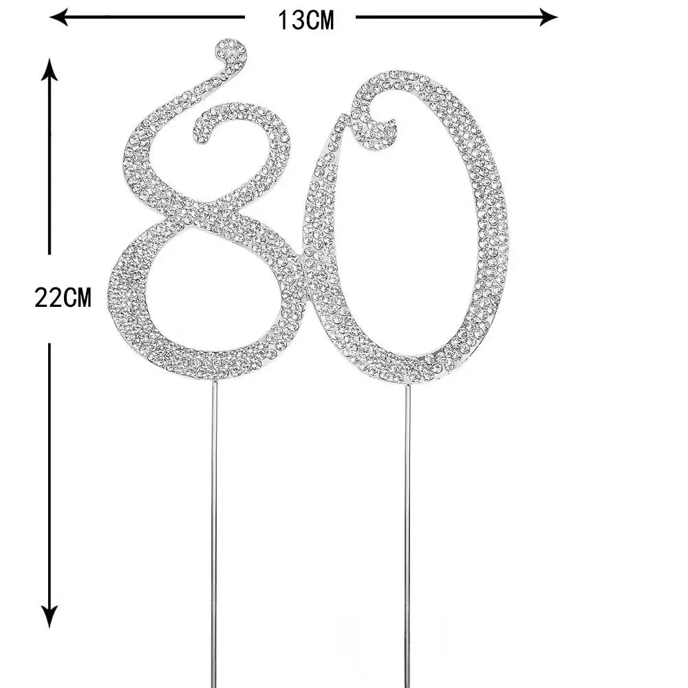 25 Cake Topper Sparkly Crystal Rhinestones Cake Topper Cake Decoration for 25th Birthday Party or or 25th Wedding Anniversary