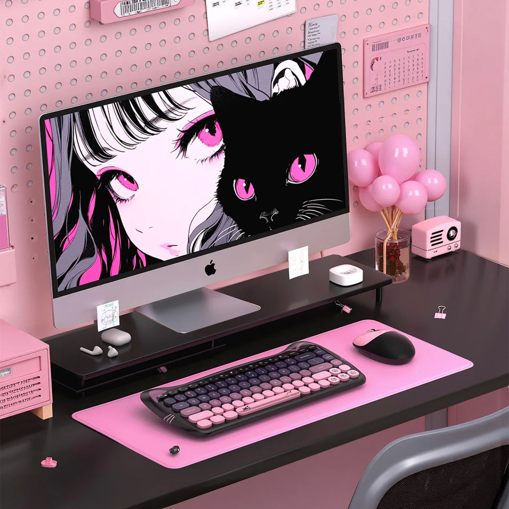 GEEZER Cat Ear Wireless Keyboard Mouse Set