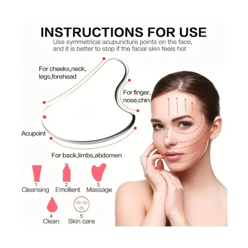 1/3PCS Ice Face Roller Stainless Steel Gua Sha Board Set Face Massage Tool Facial Massager Face Lifting Beauty Skin Care Tools