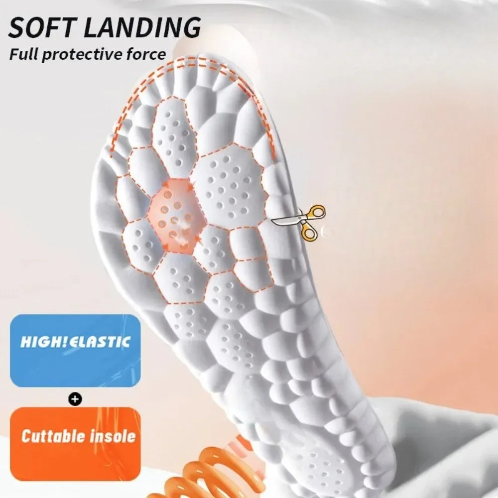 Footwear sports insoles - 4D elastic shock absorption anti-bacterial breathable insoles - foot running insoles, universal