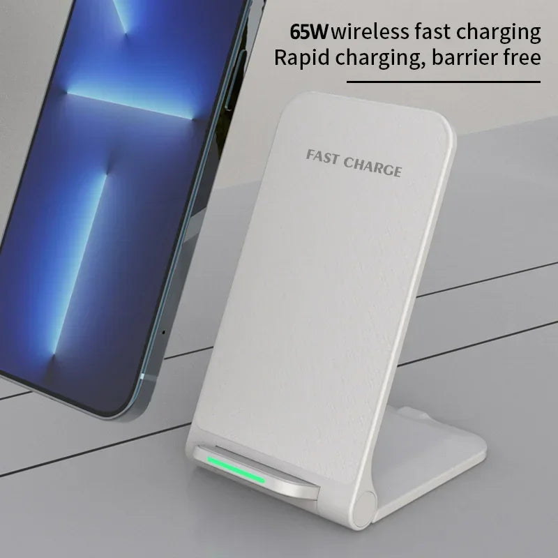30W Foldable Wireless Charger Stand Pad For iPhone 14 13 12 11 Pro Max X Samsung S21 S20 Fast Charging Dock Station Phone Holder