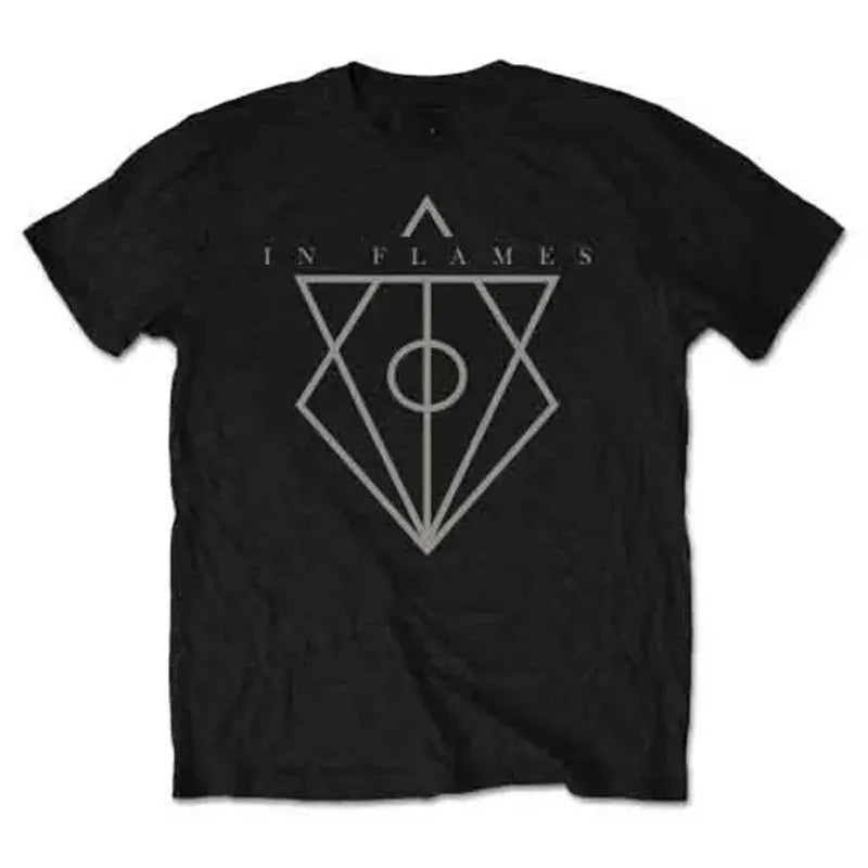 Y2k in Flames Band's Swedish Metal Rock Men's Short-sleeved Pure Cotton Printed T-shirt From An American/European Trendy Brand