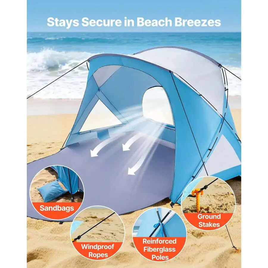 Beach Tent Sun Shelter For 6 Person