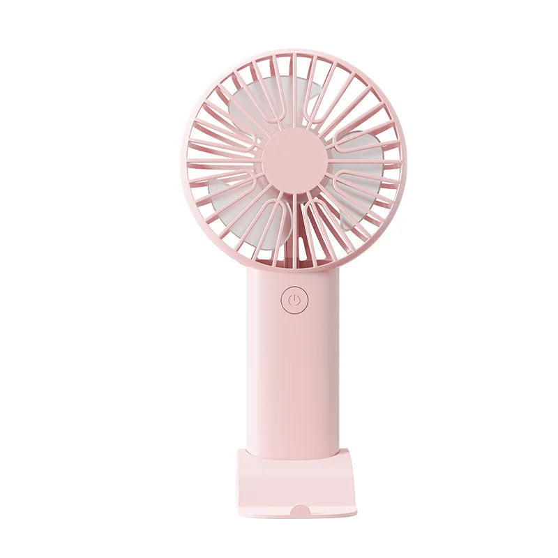 Summer Fashion Mini USB Charging Handheld Fan Desktop Small Fan With Mobile Phone Holder Portable And Simple Outdoor Small Fan
