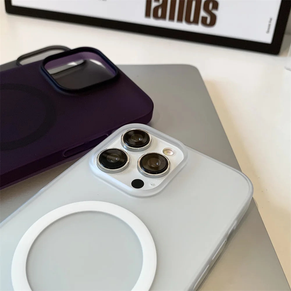 Matte Ultra-Thin for Magsafe Case For iPhone 17 16 15 14 13 12 Pro Max Plus Magnetic Wireless Charger Hard PC Translucent Cover