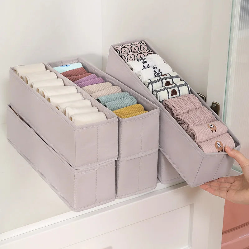 Foldable Underwear Organizer Cabinets Drawer Underwear Storage Box Hard Bra Socks Organizer Closet Clothes Storage Organizers