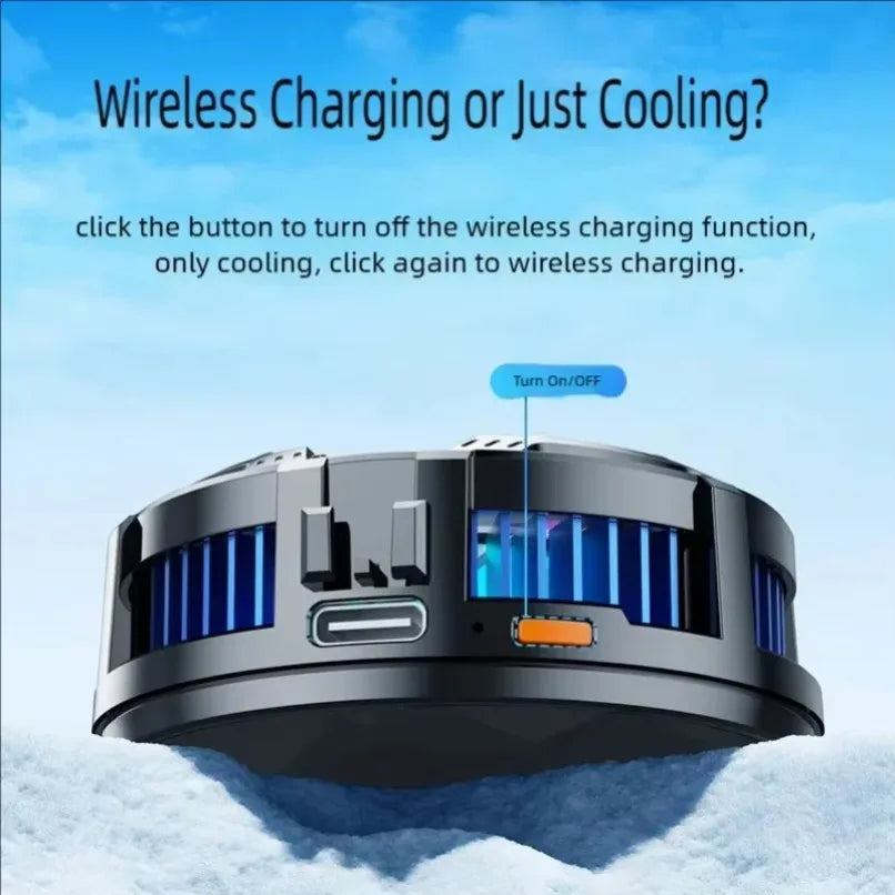 Coooler Fan Magnetic Wireless Charger Phone Back Clip Radiator RGB Light For Magsafe iPhone 16 15 14 13 12 Pro Max Fast Charging