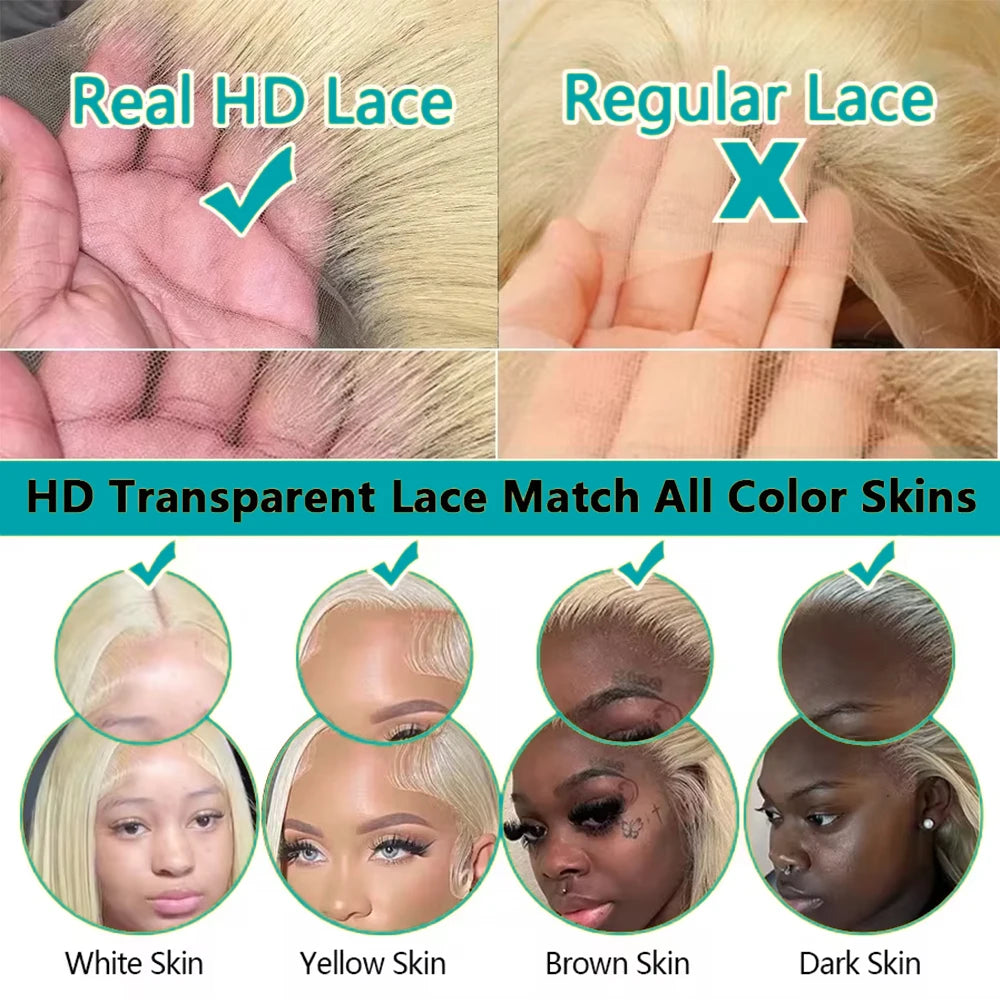 613 13x6 Lace Front Wig Human Hair Body Wave Blonde Lace Frontal