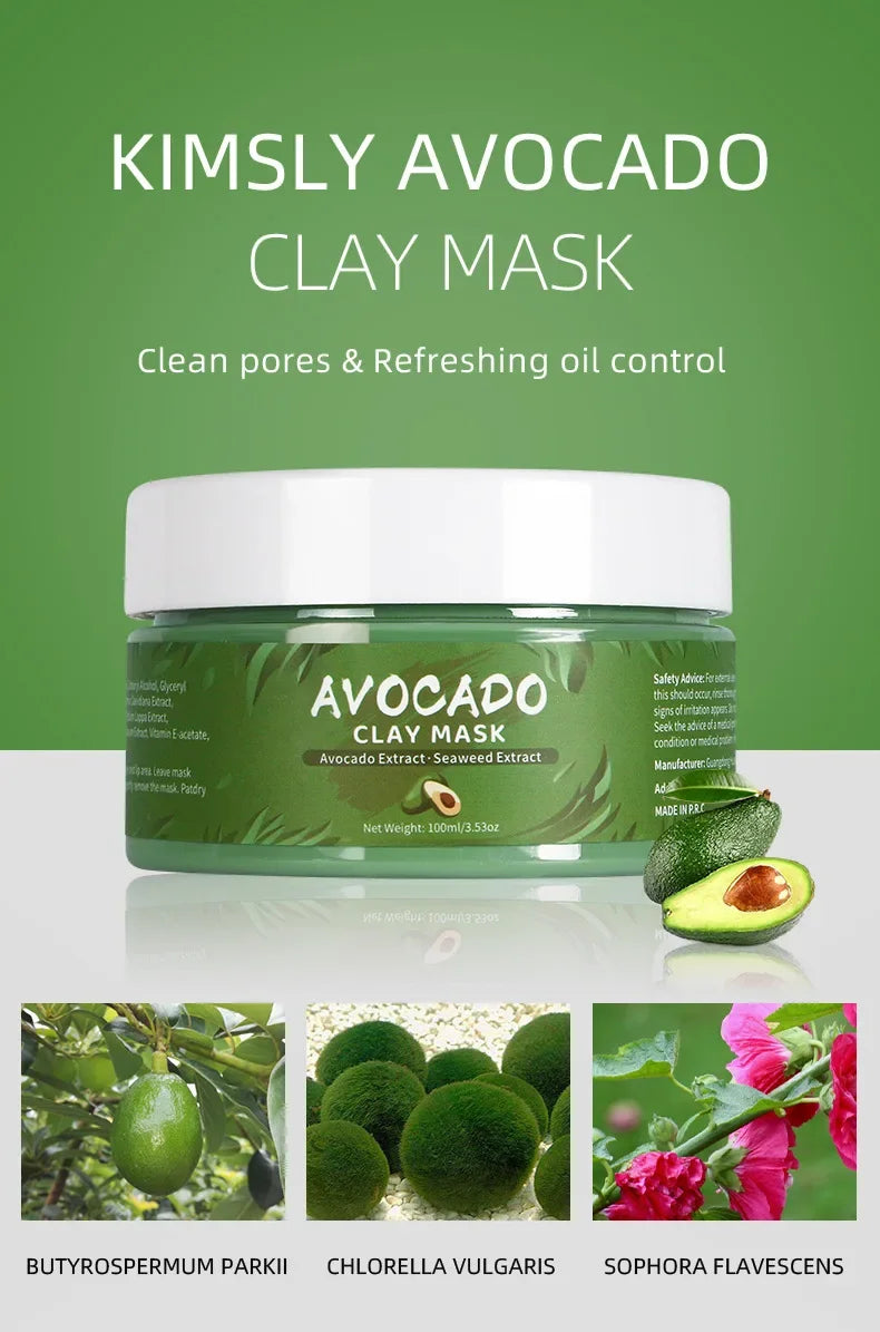 Turmeric Green Tea Rose Avocado Facial Mask Clay Mud Masks Moisturizing Removal Blackhead Whitening Face Mask Mud Skin Care