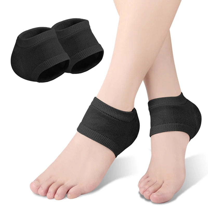 Heel Cups Plantar Fasciitis Support Feet Care Skin Repair Cushion Half-yard Socks Gel Silicone Heel Protector Sleeve Heel Pads