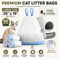 Automatic Cat Litter Box Liners 60PCS Drawstring Waste Bags