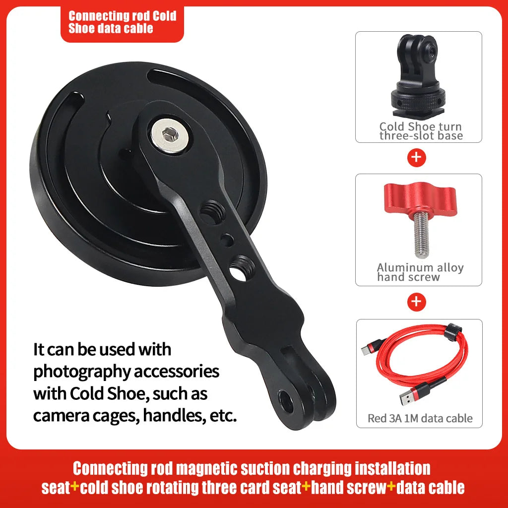 Mobile Phone Holder Stand Magnetic Wireless Charger 15W Tripod Adapter Mount Cold Shoe for Huawei Iphone Magnet Charging Station