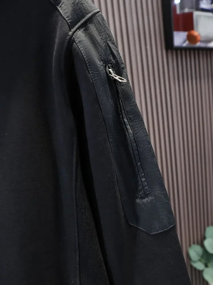 Loose Men's Hooded Sweatshirt Solid Black No Brand Cheap Simple Warm Male Hoodie Funny Overfit Sweat Shirt Tops High Quality Emo